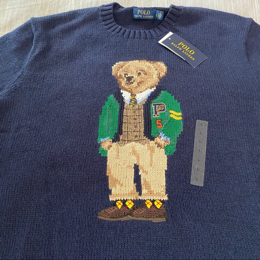 Ralph Lauren Letterman Bear Crewneck Sweater - Picture 5 of 15